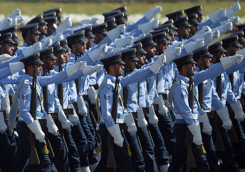 10 - Pakistan Airforce Soliders March Past During a Pakistan Day Military Parade