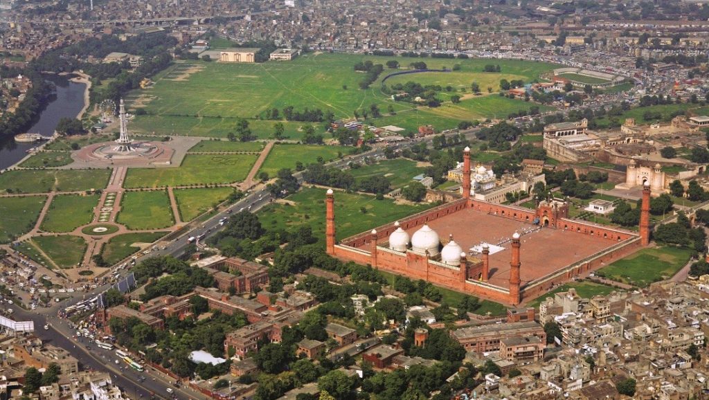 Aerial View of Badshahi Mosque