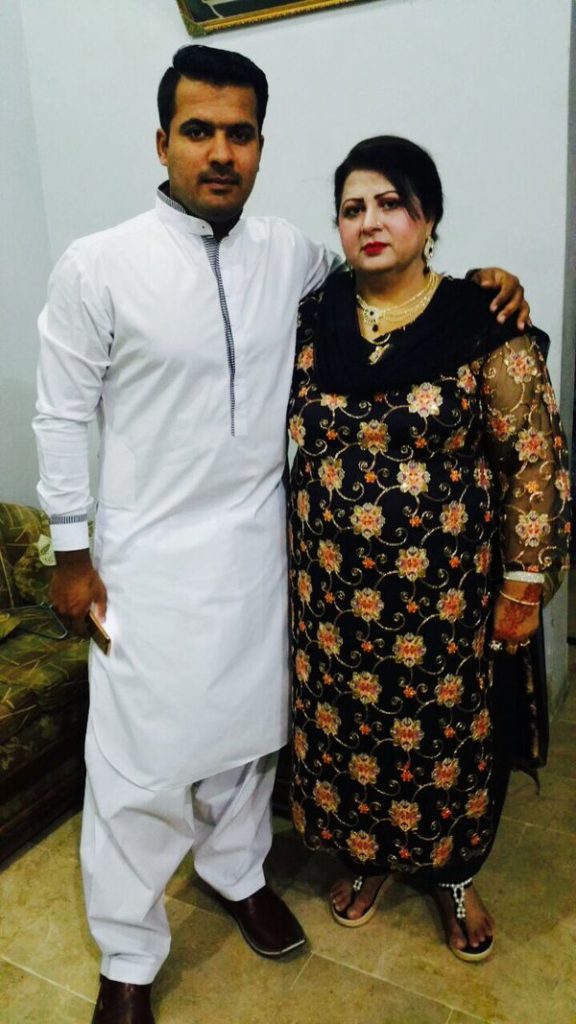 Sharjeel Khan with his mother