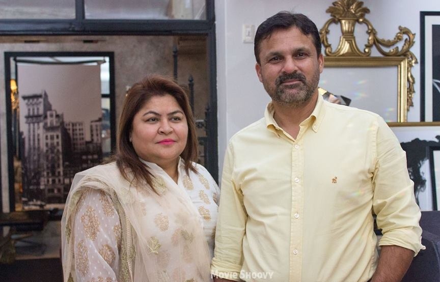 Moin Khan with his wife