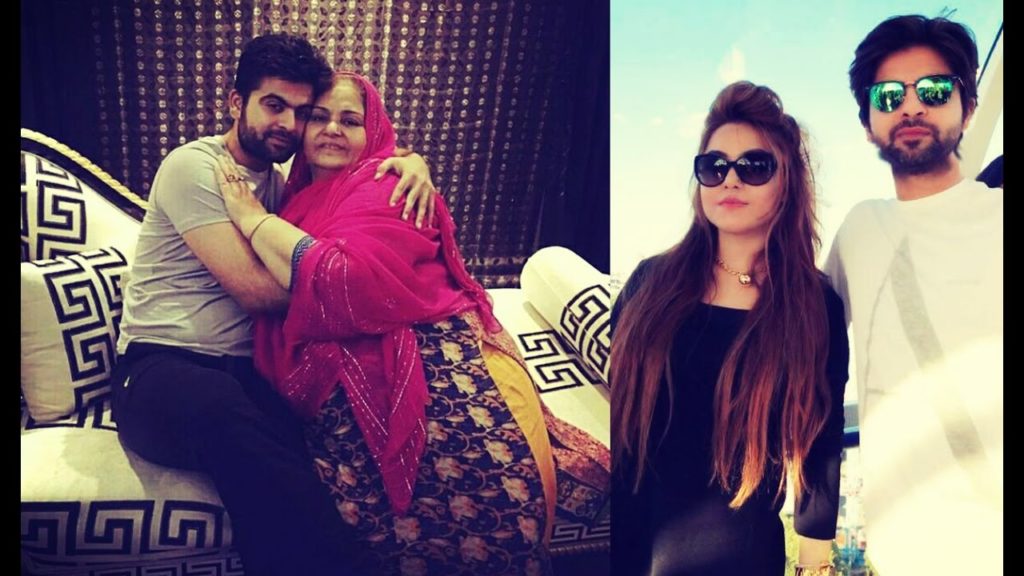 Ahmed Shehzad with his mother and wife
