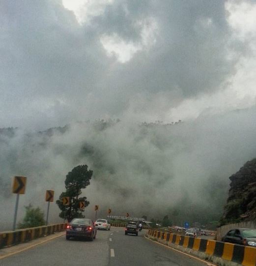 9 - Murree Expressway is often covered by clouds