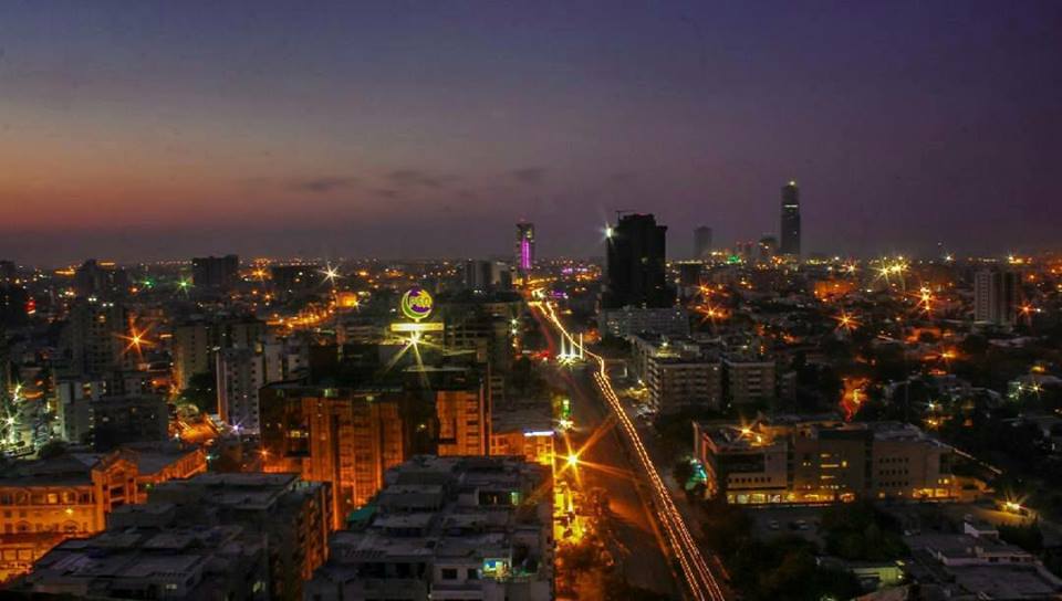 15 - night skyline karachi