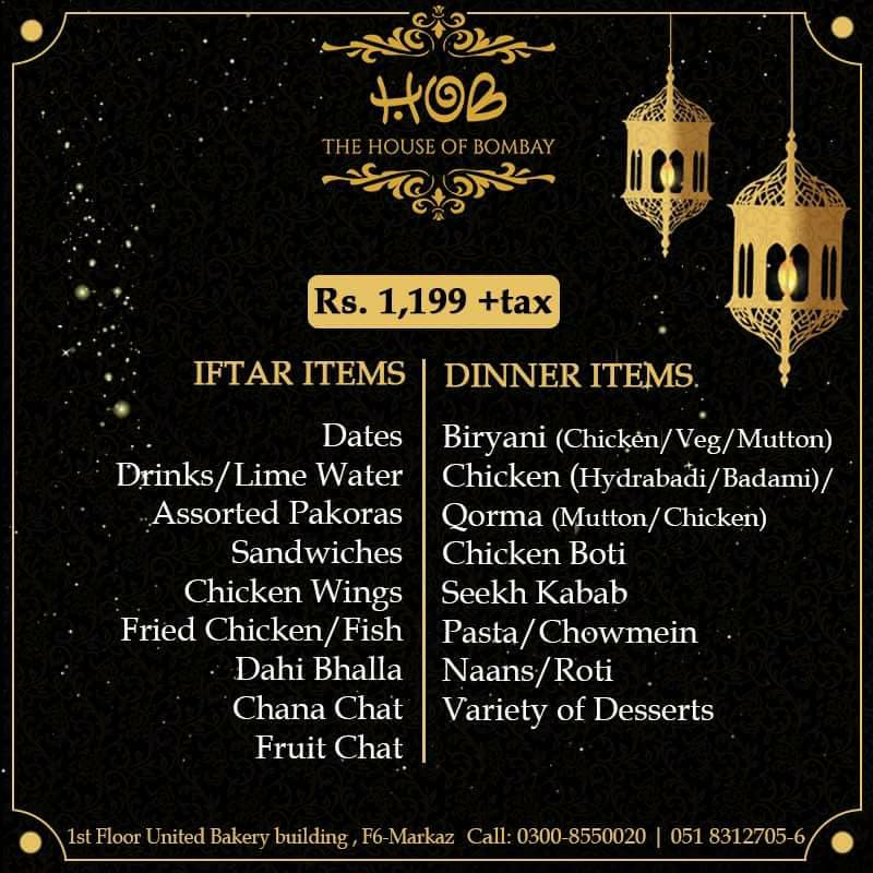 House of Bombay - 1199 Plus Tax