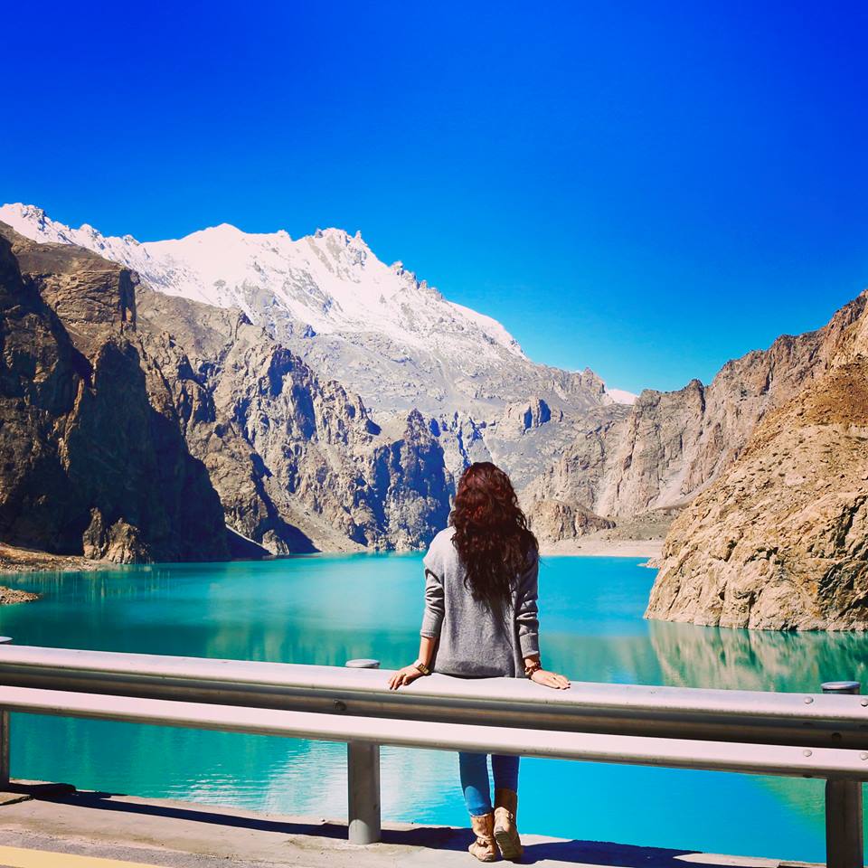12 - A Girl Enjoying the Spectacular View of Attabad Lake - Gilgit Baltistan